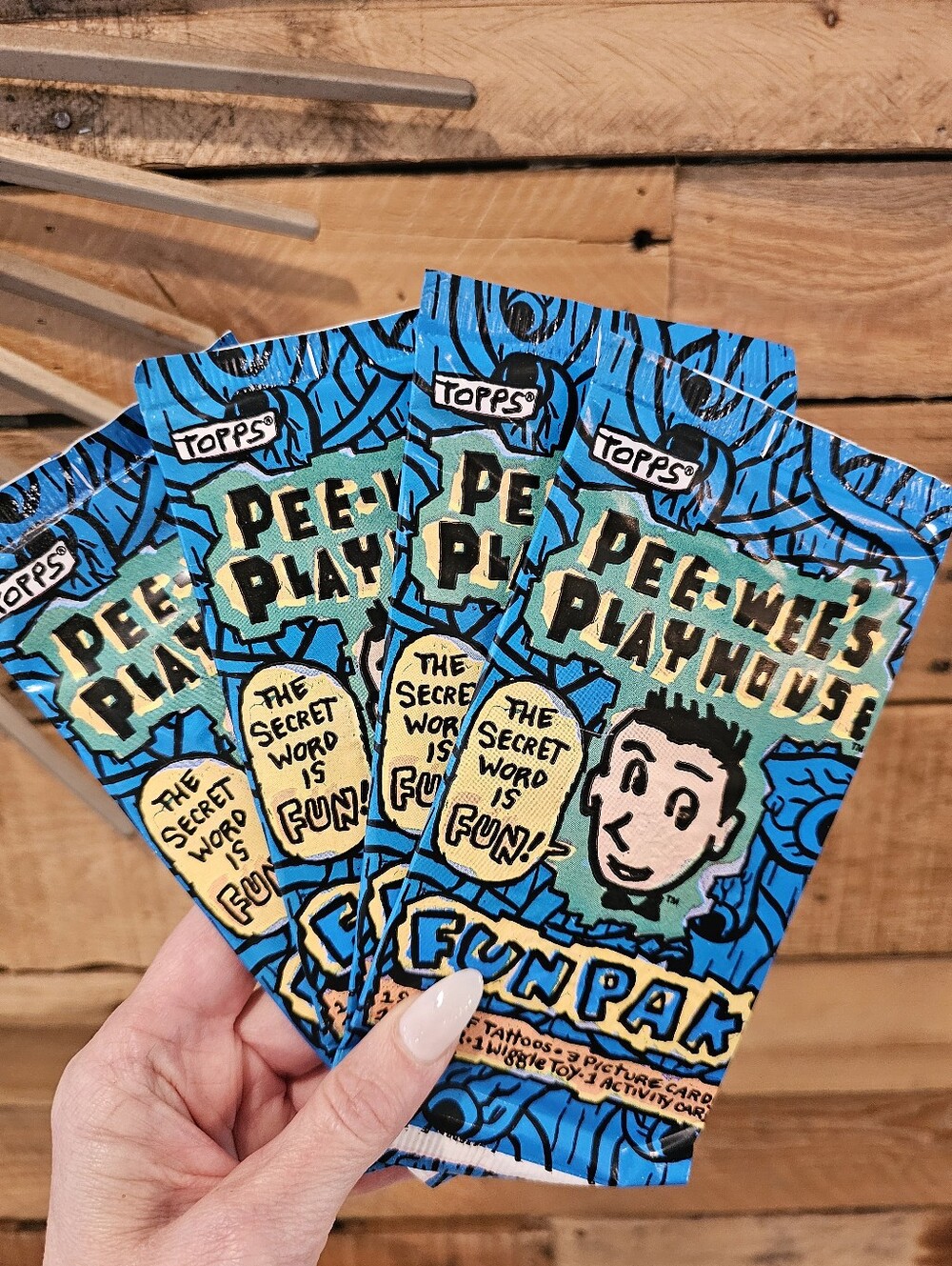 Vintage 1988 Topps "Pee-Wee's Playhouse" Funpaks Set Of 4 Unopened